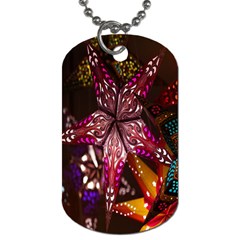 Hanging Paper Star Lights Dog Tag (one Side) by Mariart