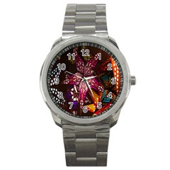 Hanging Paper Star Lights Sport Metal Watch by Mariart