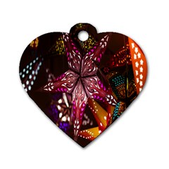 Hanging Paper Star Lights Dog Tag Heart (one Side) by Mariart