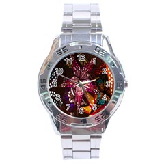 Hanging Paper Star Lights Stainless Steel Analogue Watch by Mariart