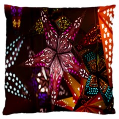 Hanging Paper Star Lights Large Flano Cushion Case (one Side) by Mariart