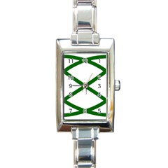 Lissajous Small Green Line Rectangle Italian Charm Watch by Mariart