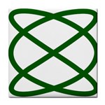 Lissajous Small Green Line Tile Coasters Front