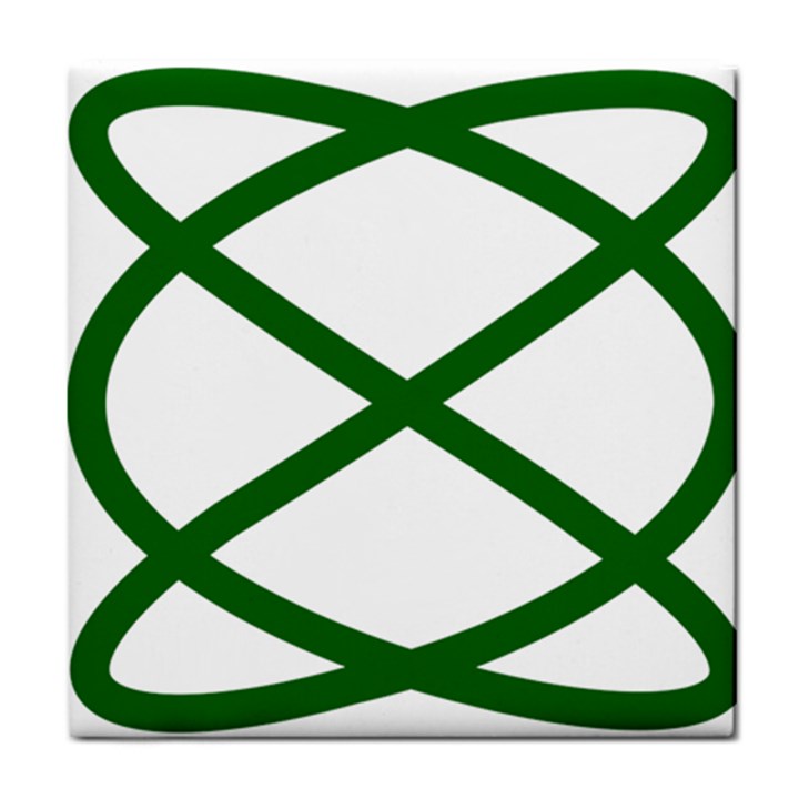 Lissajous Small Green Line Tile Coasters