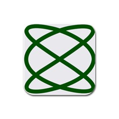 Lissajous Small Green Line Rubber Square Coaster (4 Pack)  by Mariart