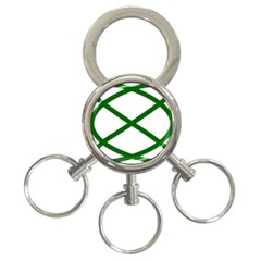 Lissajous Small Green Line 3-ring Key Chains by Mariart