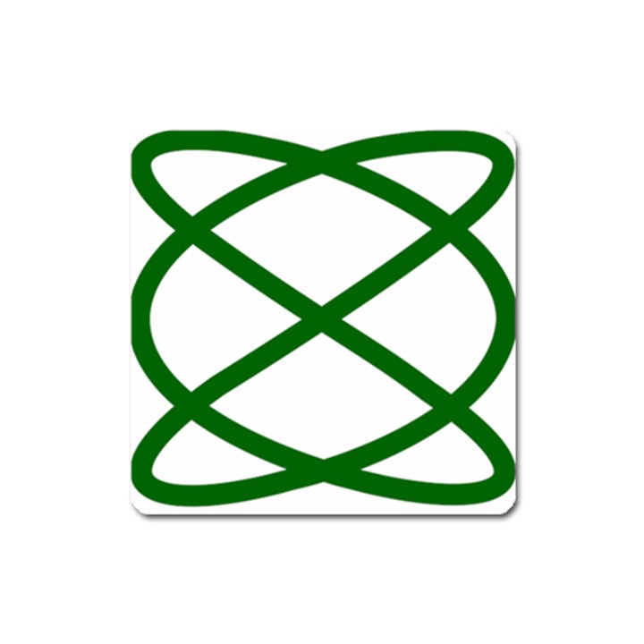 Lissajous Small Green Line Square Magnet