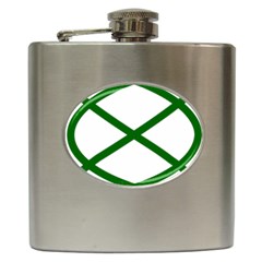 Lissajous Small Green Line Hip Flask (6 Oz) by Mariart