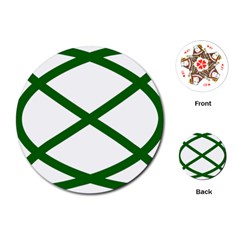 Lissajous Small Green Line Playing Cards (round) 