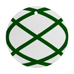 Lissajous Small Green Line Round Ornament (Two Sides) Front