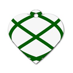 Lissajous Small Green Line Dog Tag Heart (one Side) by Mariart