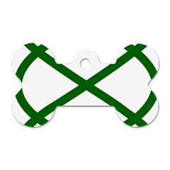 Lissajous Small Green Line Dog Tag Bone (one Side) by Mariart