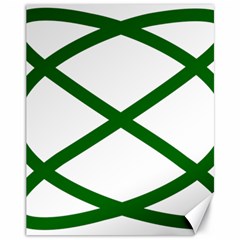 Lissajous Small Green Line Canvas 11  X 14   by Mariart