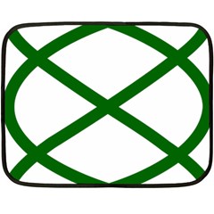 Lissajous Small Green Line Double Sided Fleece Blanket (mini)  by Mariart