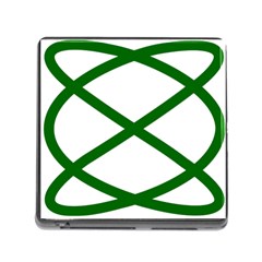 Lissajous Small Green Line Memory Card Reader (square)