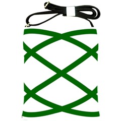 Lissajous Small Green Line Shoulder Sling Bags by Mariart