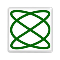 Lissajous Small Green Line Memory Card Reader (square)  by Mariart