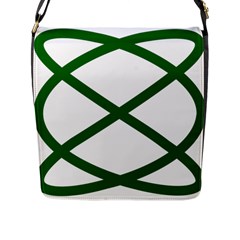 Lissajous Small Green Line Flap Messenger Bag (l)  by Mariart