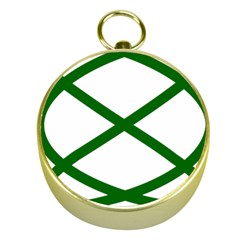 Lissajous Small Green Line Gold Compasses by Mariart