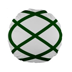 Lissajous Small Green Line Standard 15  Premium Flano Round Cushions