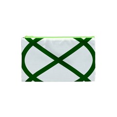 Lissajous Small Green Line Cosmetic Bag (xs) by Mariart