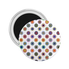 Flowers Pattern Recolor Artwork Sunflower Rainbow Beauty 2 25  Magnets by Mariart