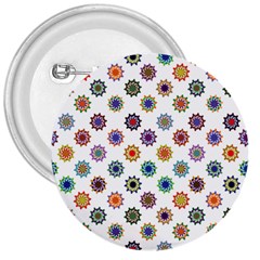 Flowers Pattern Recolor Artwork Sunflower Rainbow Beauty 3  Buttons