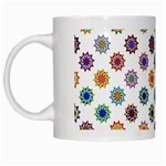 Flowers Pattern Recolor Artwork Sunflower Rainbow Beauty White Mugs Left