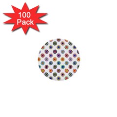 Flowers Pattern Recolor Artwork Sunflower Rainbow Beauty 1  Mini Buttons (100 Pack) 