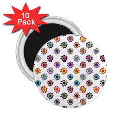 Flowers Pattern Recolor Artwork Sunflower Rainbow Beauty 2 25  Magnets (10 Pack)  by Mariart