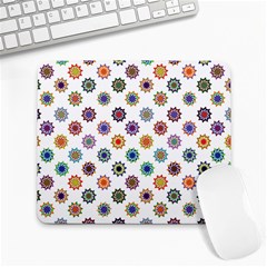 Flowers Pattern Recolor Artwork Sunflower Rainbow Beauty Large Mousepads