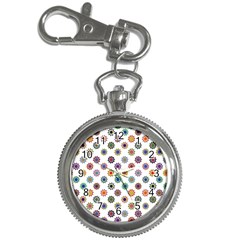 Flowers Pattern Recolor Artwork Sunflower Rainbow Beauty Key Chain Watches by Mariart