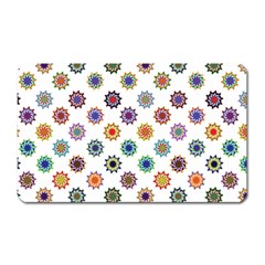 Flowers Pattern Recolor Artwork Sunflower Rainbow Beauty Magnet (rectangular)