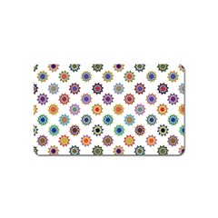 Flowers Pattern Recolor Artwork Sunflower Rainbow Beauty Magnet (name Card) by Mariart