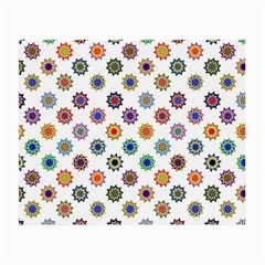 Flowers Pattern Recolor Artwork Sunflower Rainbow Beauty Small Glasses Cloth by Mariart