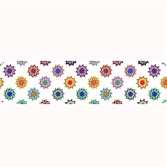 Flowers Pattern Recolor Artwork Sunflower Rainbow Beauty Large Bar Mats