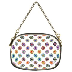 Flowers Pattern Recolor Artwork Sunflower Rainbow Beauty Chain Purses (one Side) 