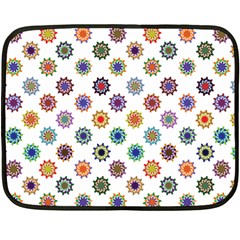 Flowers Pattern Recolor Artwork Sunflower Rainbow Beauty Fleece Blanket (mini) by Mariart