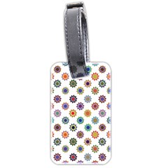 Flowers Pattern Recolor Artwork Sunflower Rainbow Beauty Luggage Tags (two Sides) by Mariart