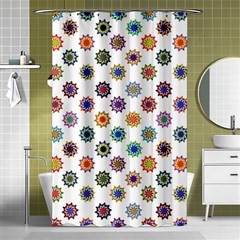 Flowers Pattern Recolor Artwork Sunflower Rainbow Beauty Shower Curtain 48  X 72  (small)  by Mariart