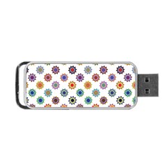 Flowers Pattern Recolor Artwork Sunflower Rainbow Beauty Portable Usb Flash (one Side) by Mariart