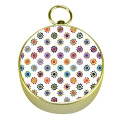 Flowers Pattern Recolor Artwork Sunflower Rainbow Beauty Gold Compasses by Mariart