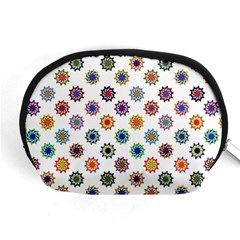 Flowers Pattern Recolor Artwork Sunflower Rainbow Beauty Accessory Pouches (medium) 