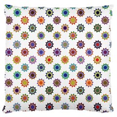 Flowers Pattern Recolor Artwork Sunflower Rainbow Beauty Large Flano Cushion Case (two Sides)