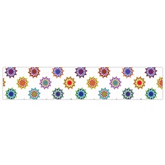 Flowers Pattern Recolor Artwork Sunflower Rainbow Beauty Flano Scarf (small) by Mariart