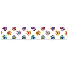 Flowers Pattern Recolor Artwork Sunflower Rainbow Beauty Flano Scarf (large) by Mariart