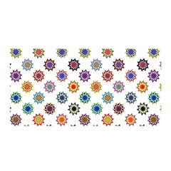 Flowers Pattern Recolor Artwork Sunflower Rainbow Beauty Satin Wrap by Mariart