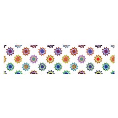 Flowers Pattern Recolor Artwork Sunflower Rainbow Beauty Satin Scarf (oblong)