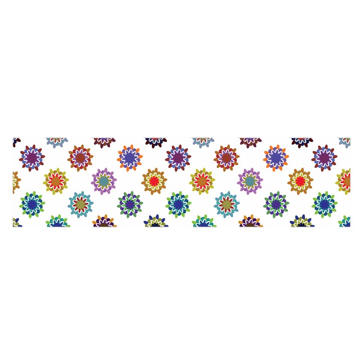 Flowers Pattern Recolor Artwork Sunflower Rainbow Beauty Satin Scarf (Oblong)