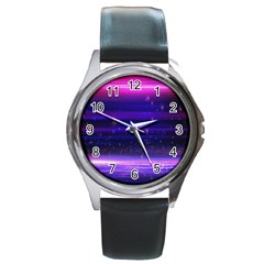 Massive Flare Lines Horizon Glow Particles Animation Background Space Round Metal Watch